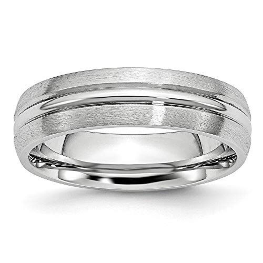 Chisel Cobalt Satin & Polished Grooved 6mm Band - image 8